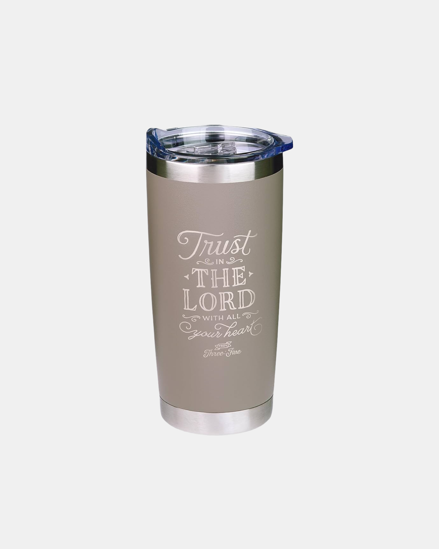Trust In the Lord Taupe Stainless Steel Mug - Proverbs 3:5