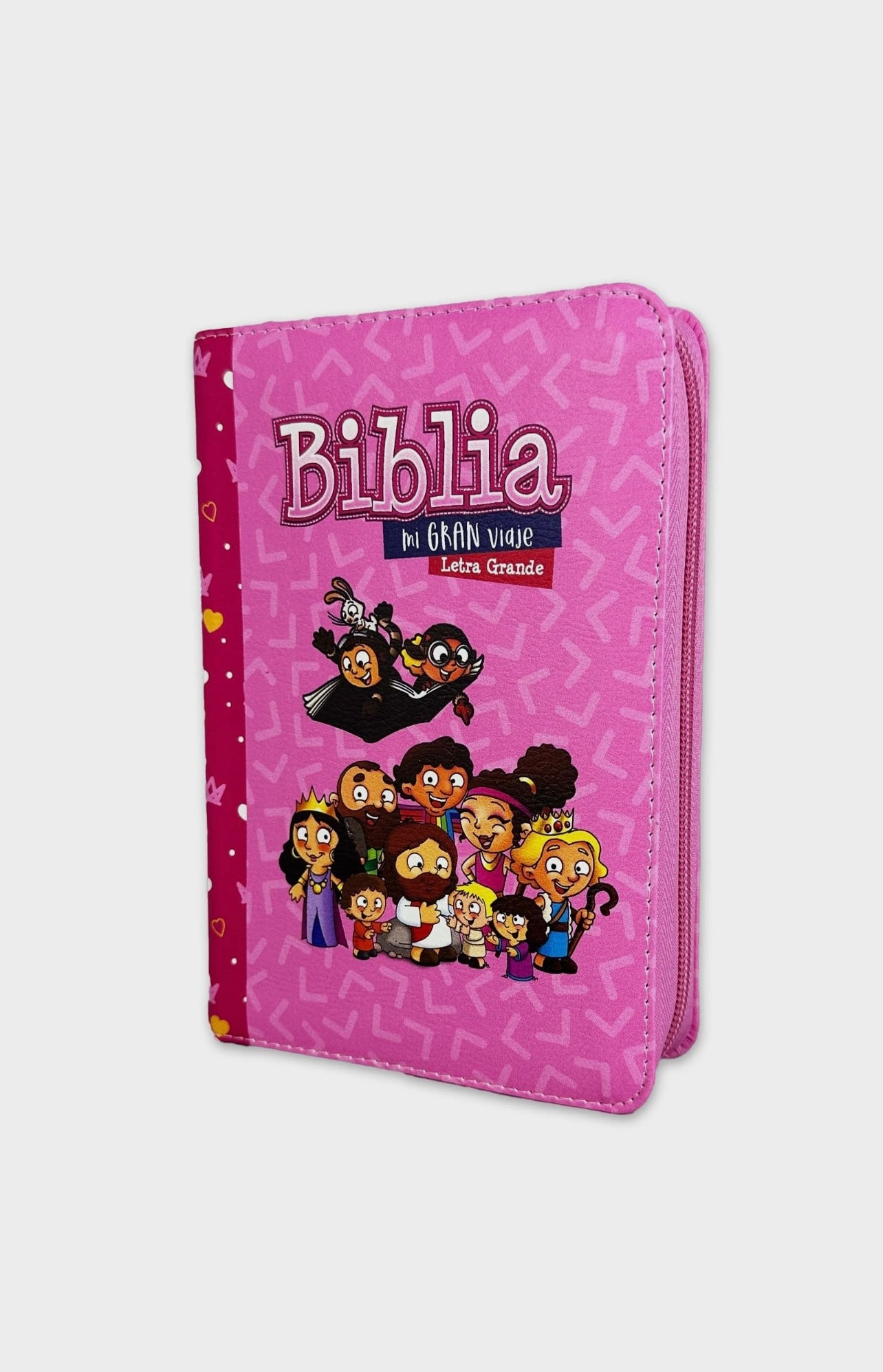 Biblia para Niñas Mi Gran Viaje - Reina Valera 1960 imit piel acolchonada multicolor rosa
