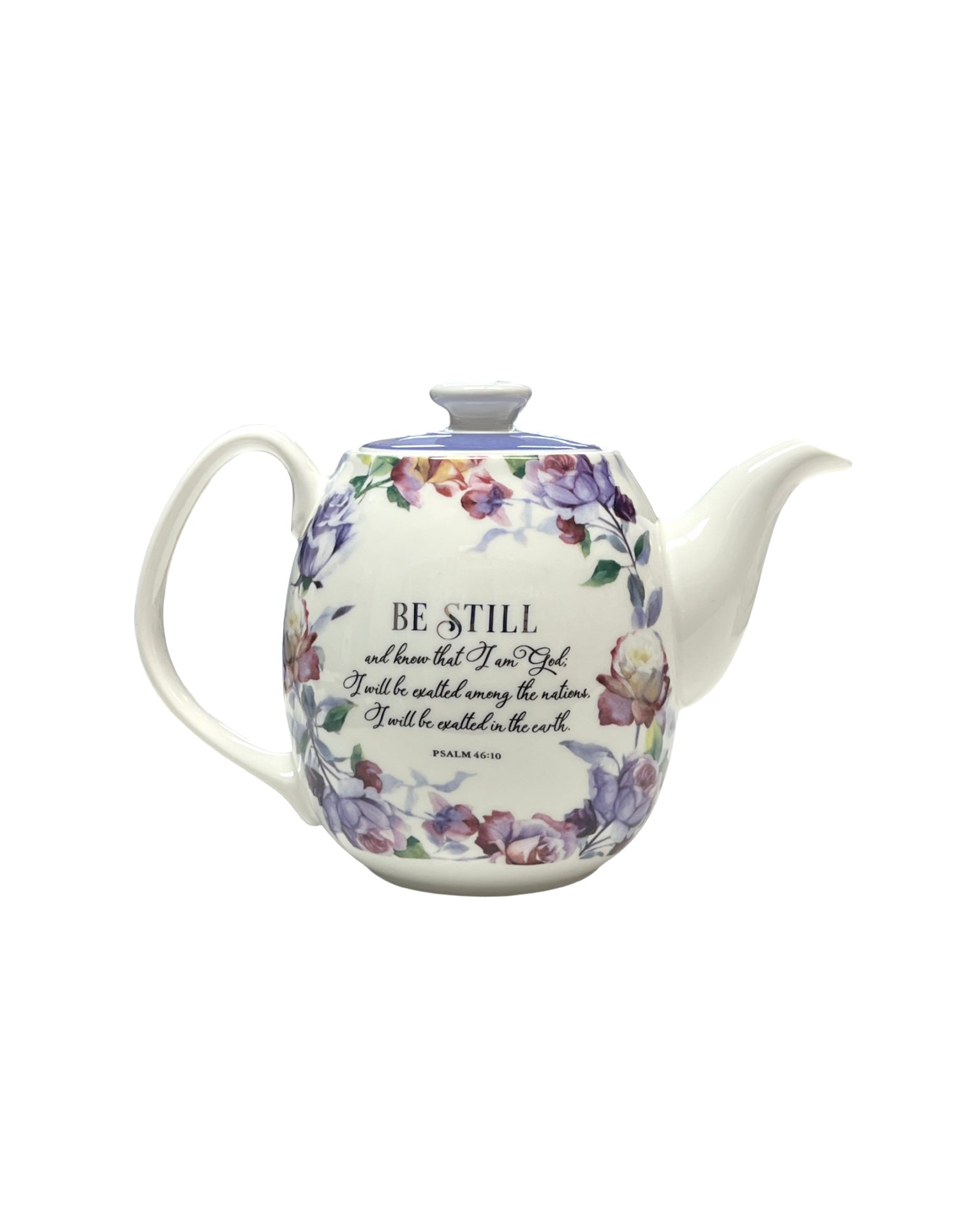 Be Still and Know Teapot in Purple - Psalm 46:10