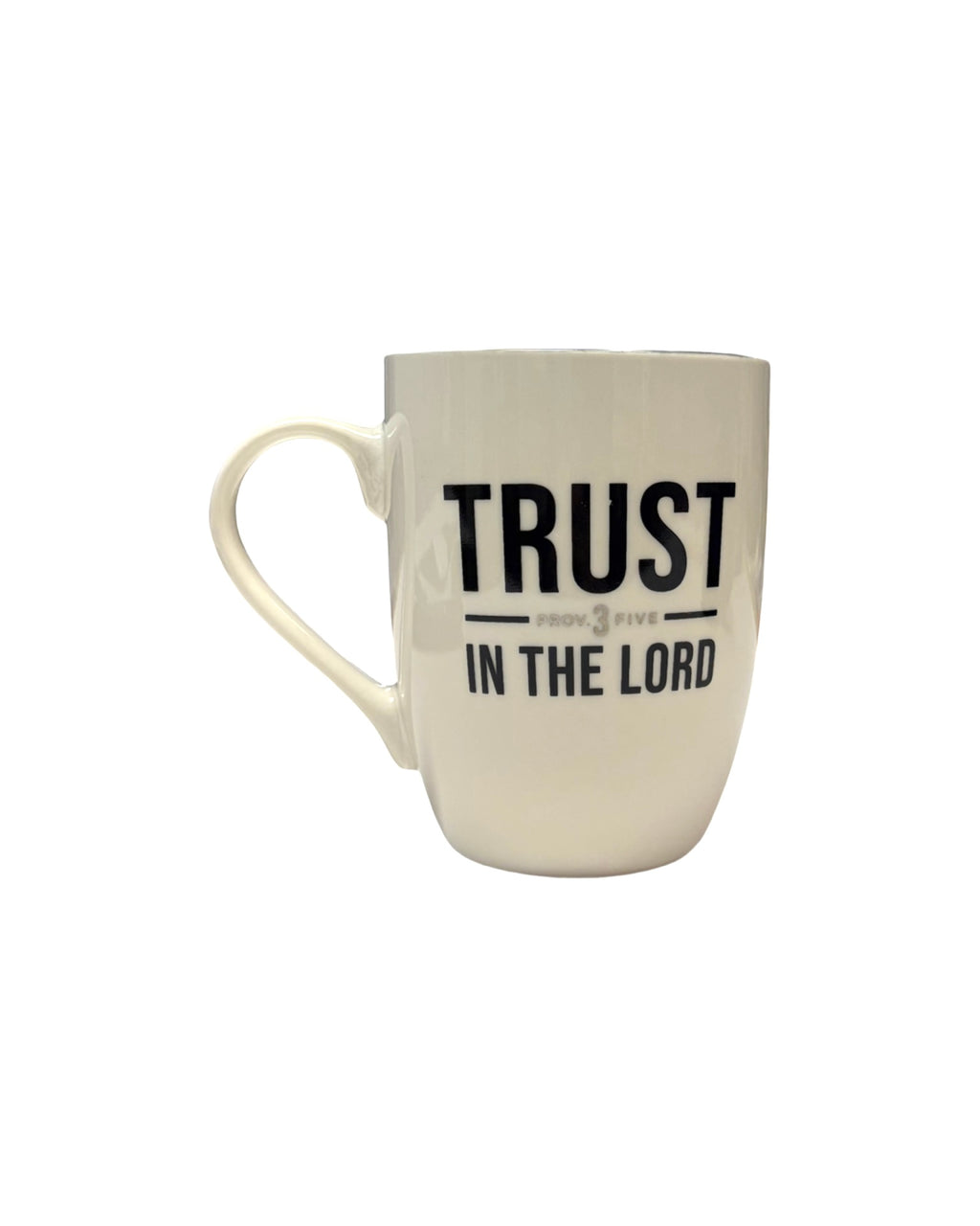Trust in the Lord white and Gray Ceramic Coffee Mug Proverbs 3:5