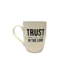Trust in the Lord white and Gray Ceramic Coffee Mug Proverbs 3:5