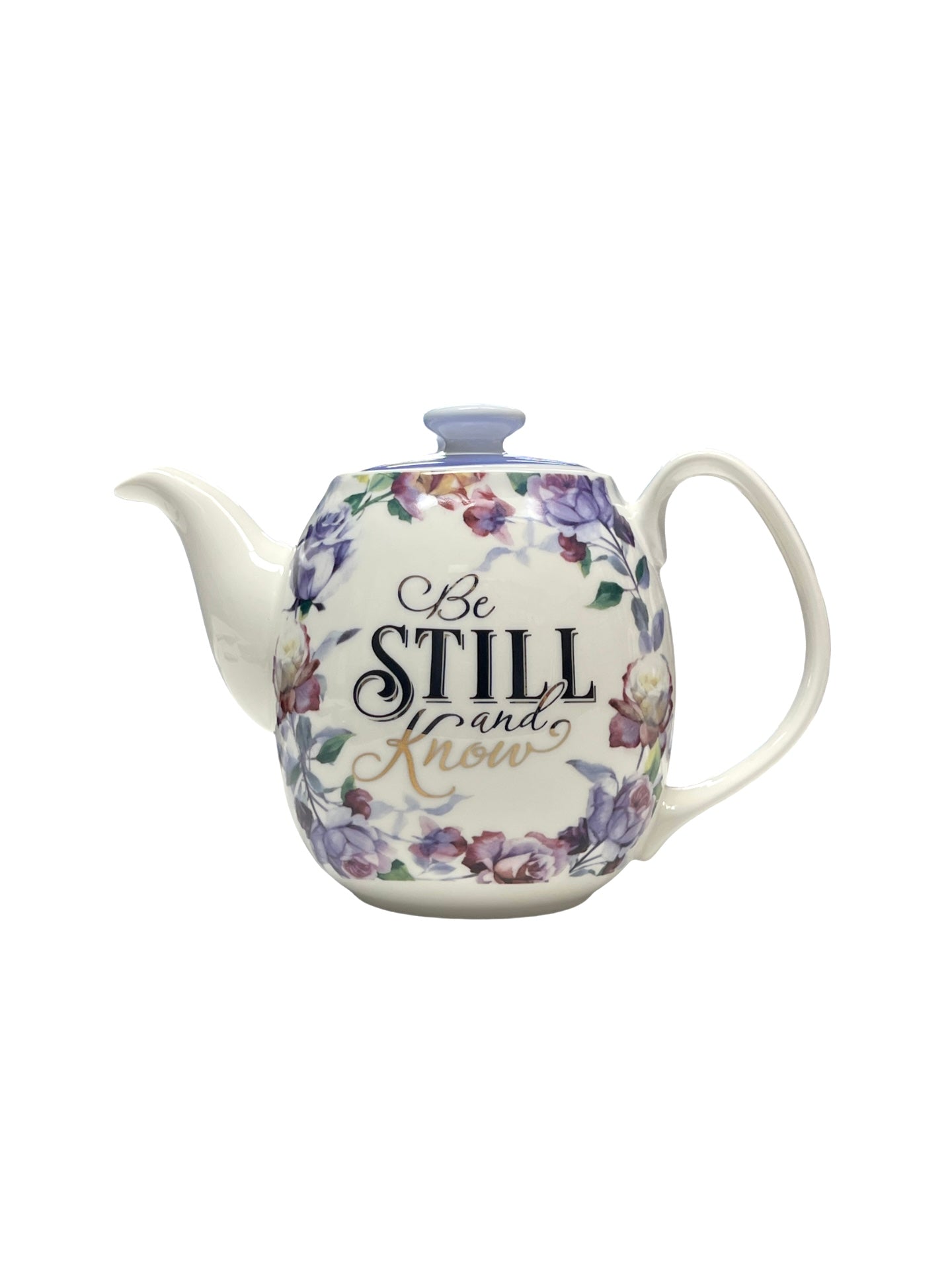 Be Still and Know Teapot in Purple - Psalm 46:10