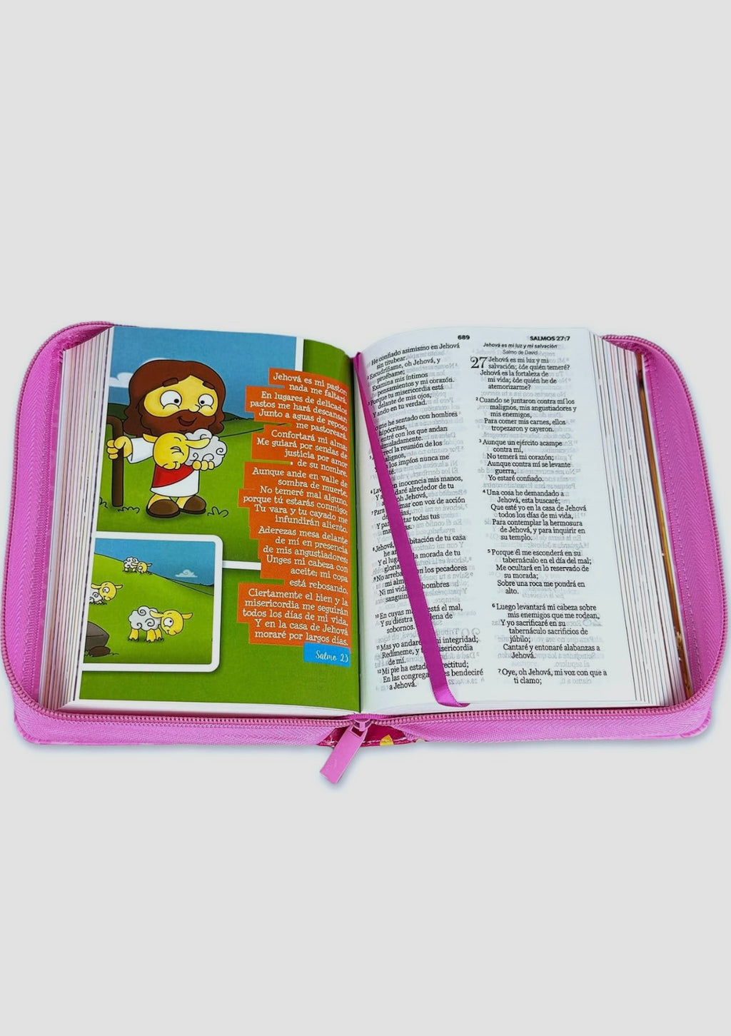 Biblia para Niñas Mi Gran Viaje - Reina Valera 1960 imit piel acolchonada multicolor rosa