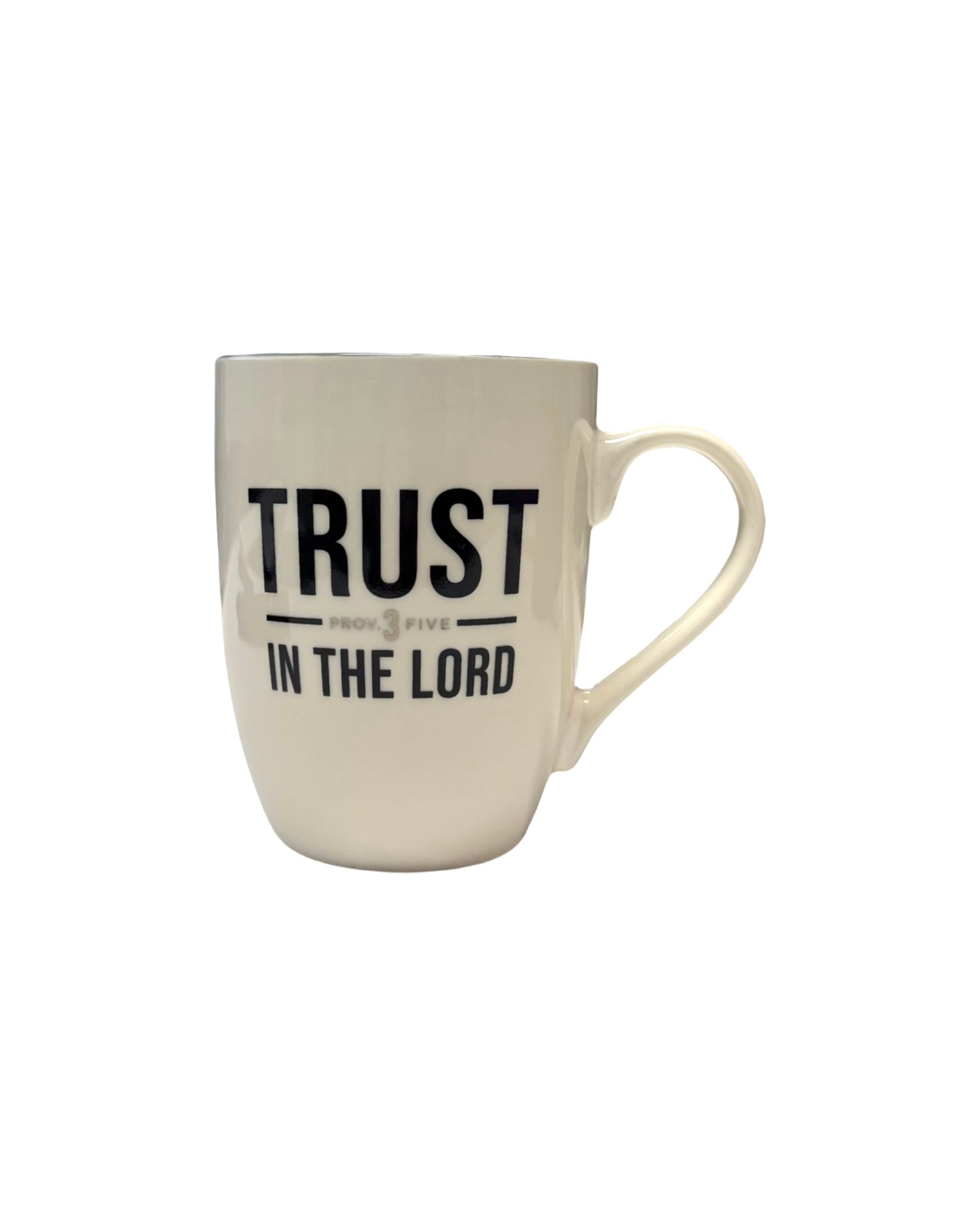 Trust in the Lord white and Gray Ceramic Coffee Mug Proverbs 3:5