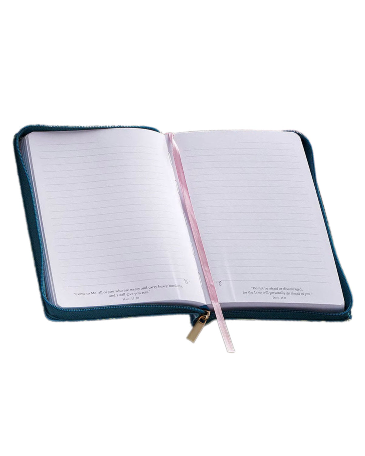 Love the Lord Teal Floral Faux Leather Journal with Zipper Closure