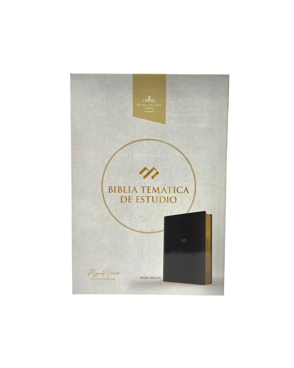 RVR 1960 Biblia tematica de estudio, negro piel genuina