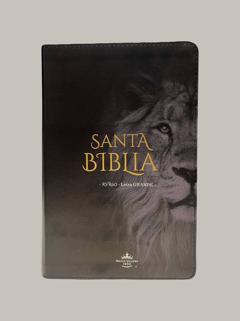 Biblia Letra Grande 12 puntos RV1960, imit piel con silueta de león