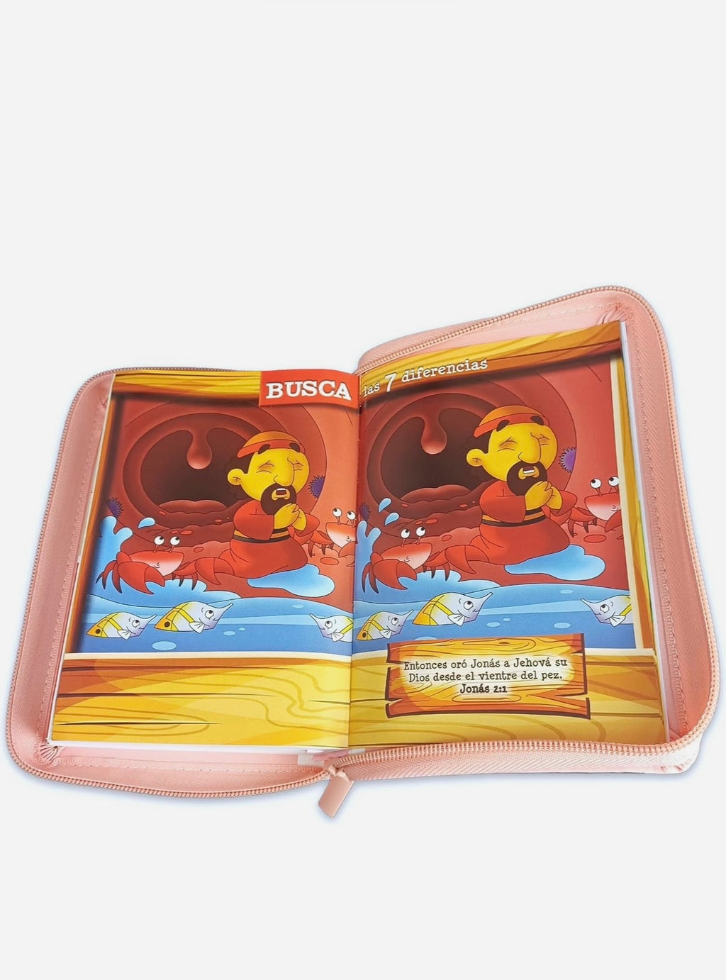 Biblia para Niñas Mi Gran Viaje tamaño compacta imit piel rosada con corazones