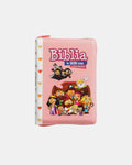 Biblia para Niñas Mi Gran Viaje tamaño compacta imit piel rosada con corazones