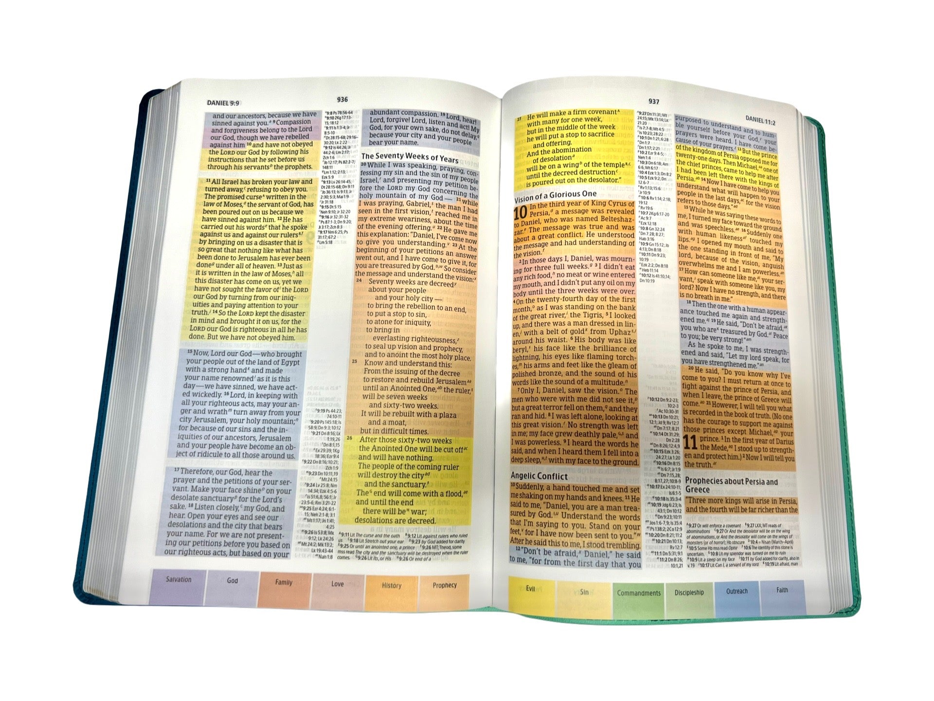 CSB Rainbow Study Bible, Limited Edition--soft leather-look, teal