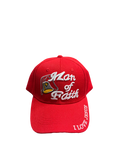 Man of Faith I Love Jesus Snapback Hat Ball Cap White Religious Embroidered