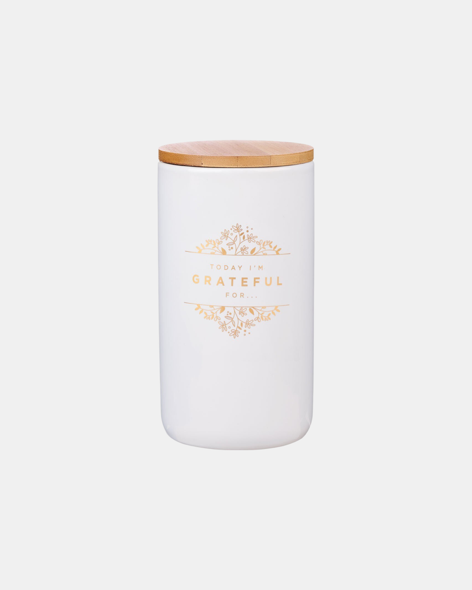 Grateful Gold and White Ceramic Gratitude Jar with Cards