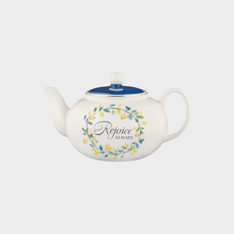 Rejoice Always Lemon Ceramic Teapot - 1 Thessalonians 5:16