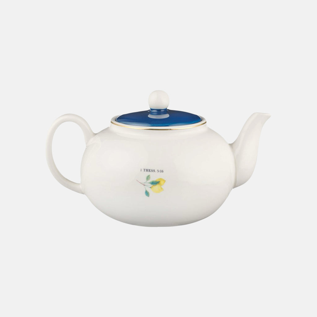 Rejoice Always Lemon Ceramic Teapot - 1 Thessalonians 5:16