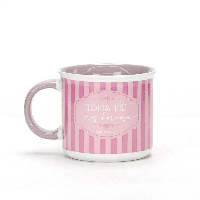 Taza 18 OZ. Colección Mujer Virtuosa. Toda tú eres hermosa