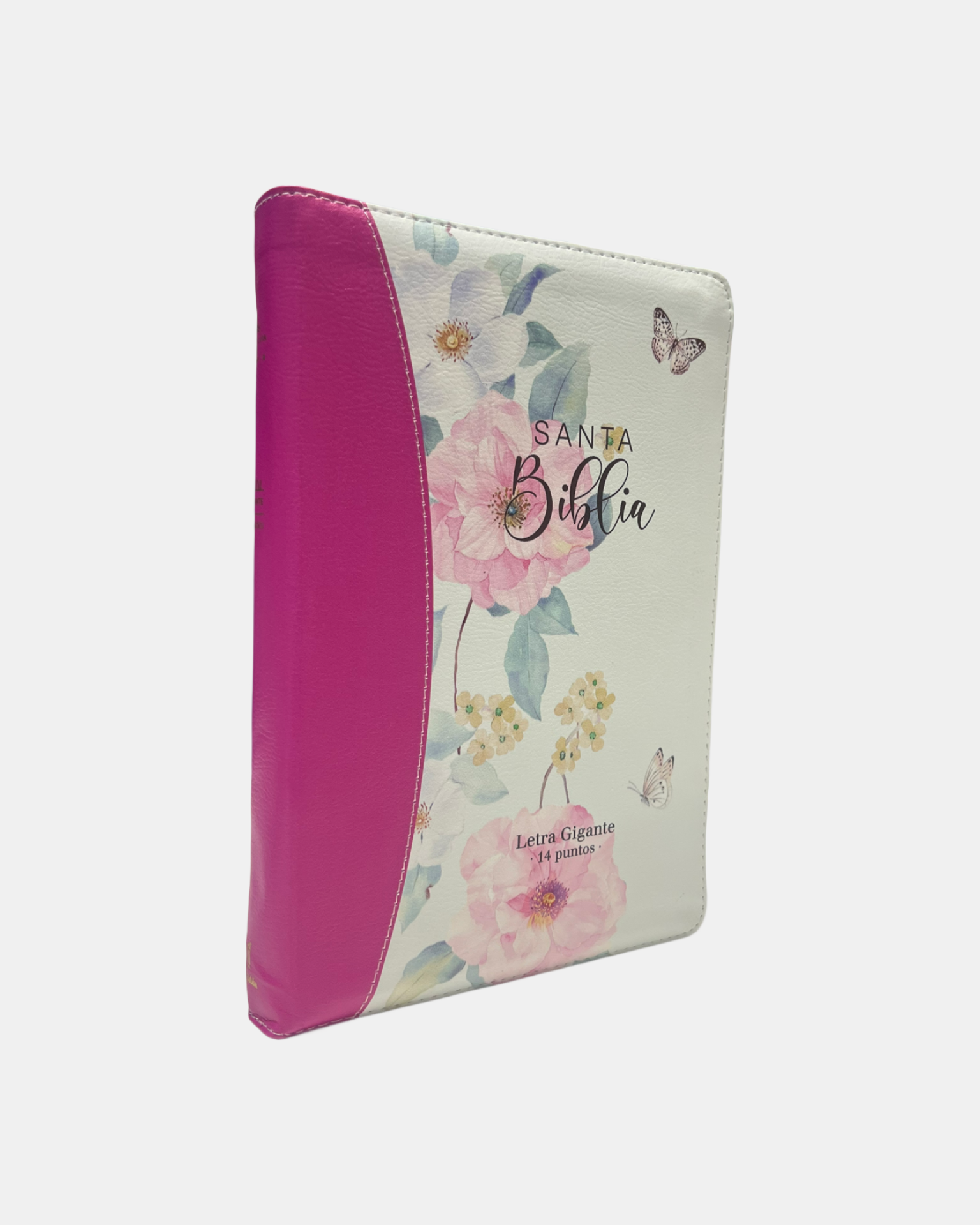 Biblia Rvr 1960  con cierre y índice Flores Rosa