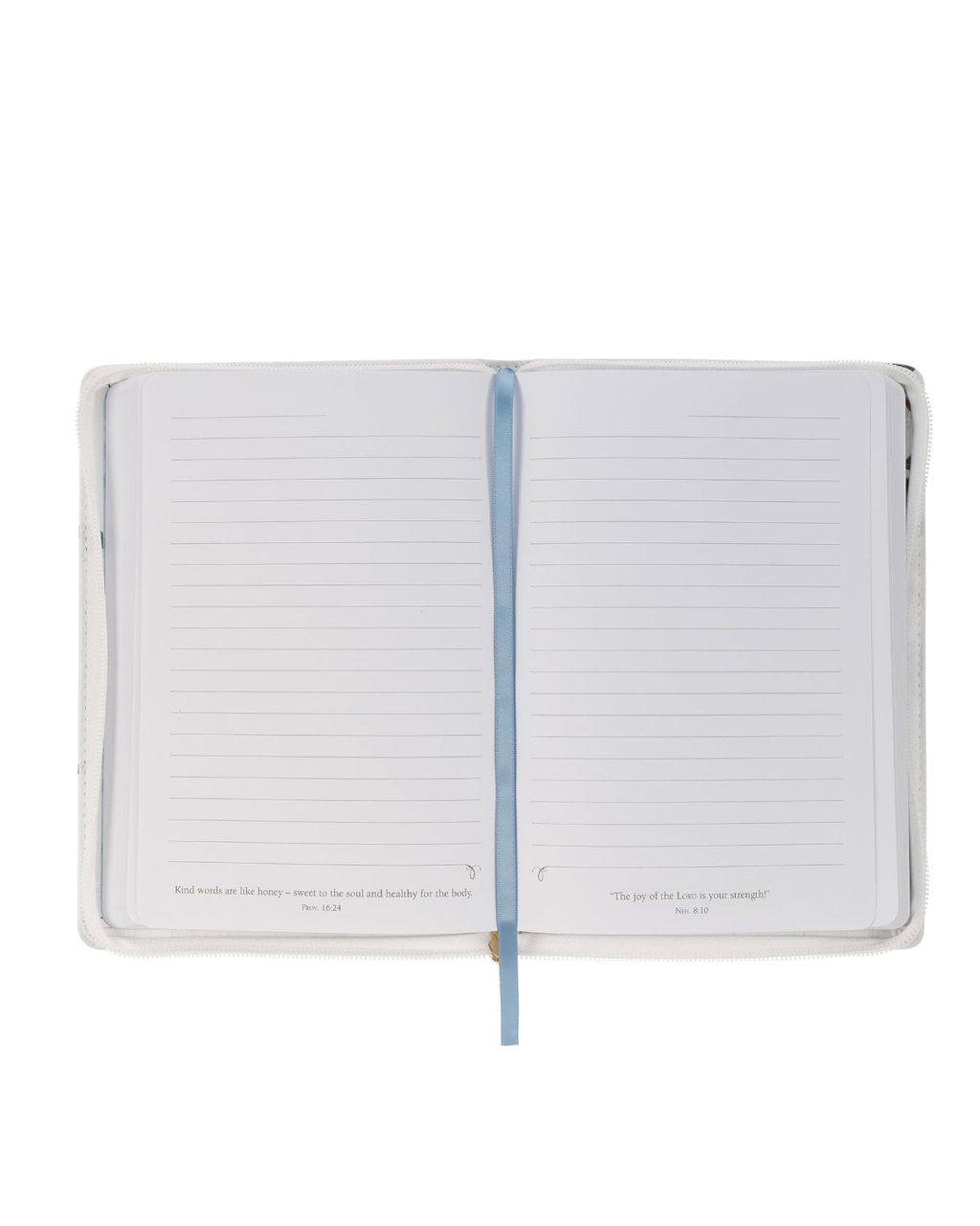 Inspirational Zippered Journal, Strength & Dignity Wide Ruled Notebook