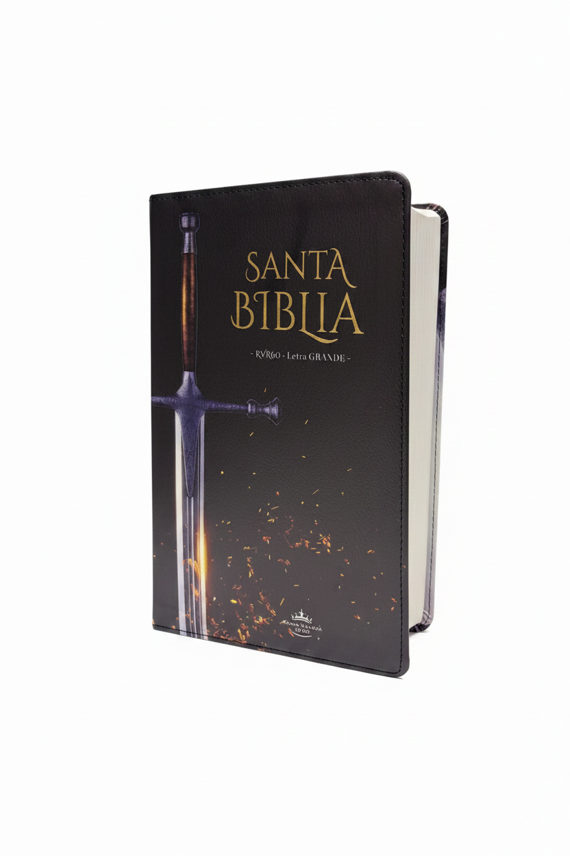 Biblia Espada Letra Grande 12 puntos RV1960, imit piel negro